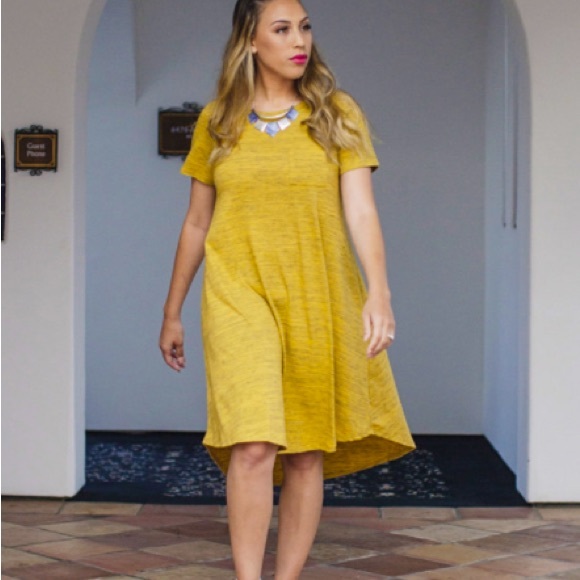 LuLaRoe Mustard Yellow Carly Size Large - Picture 1 of 8